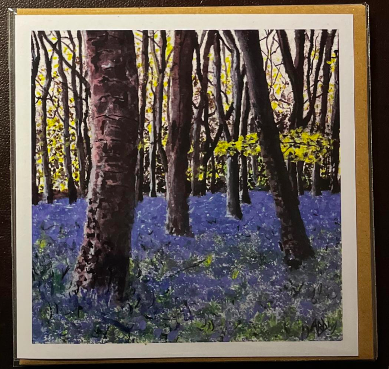 Bluebells at Badbury Clump, Single Card