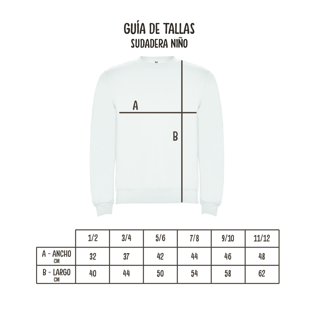 Tallas sudaderas niño
