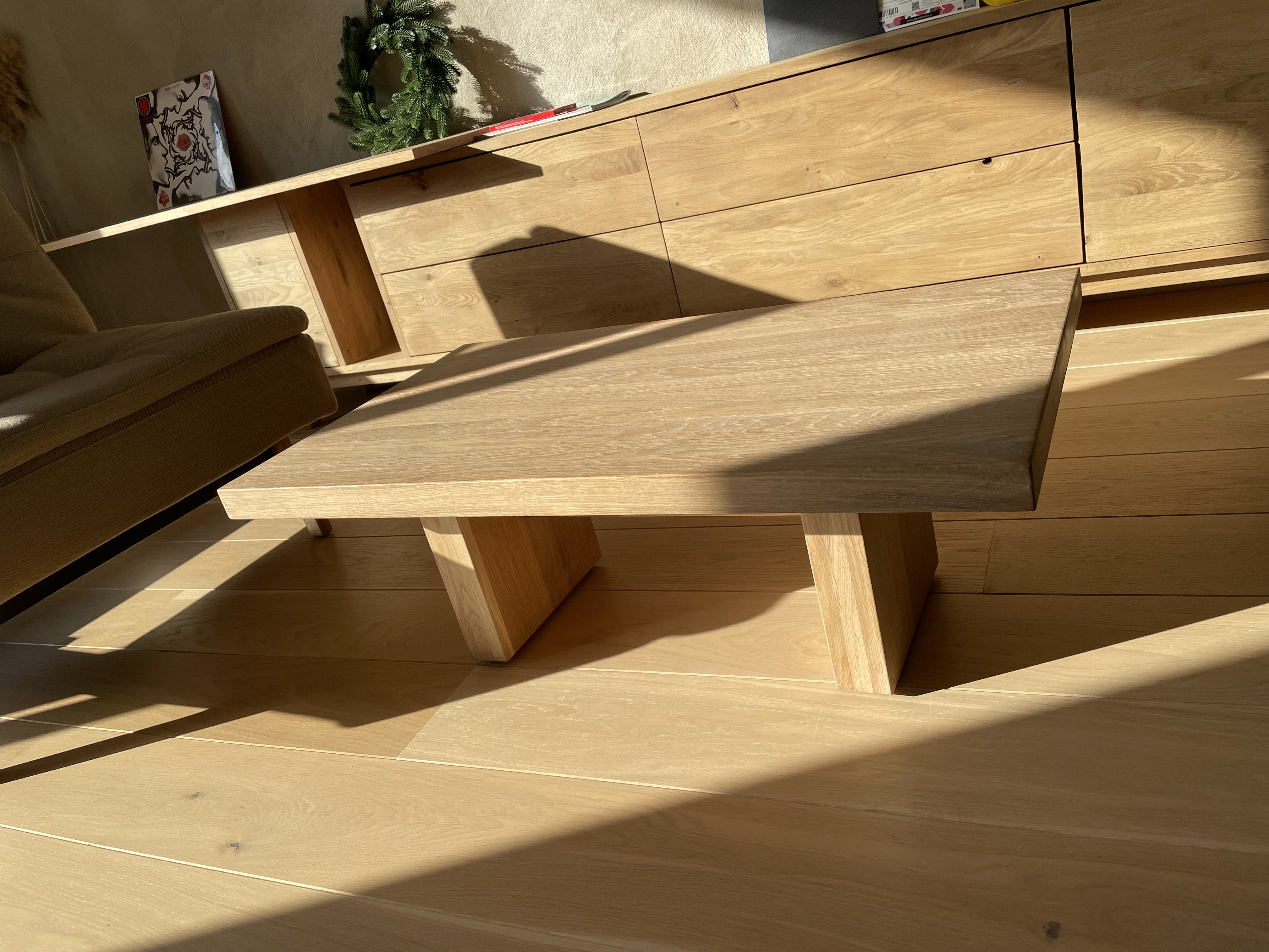 Kavos staliukas, ąžuolas 100x60x35 cm