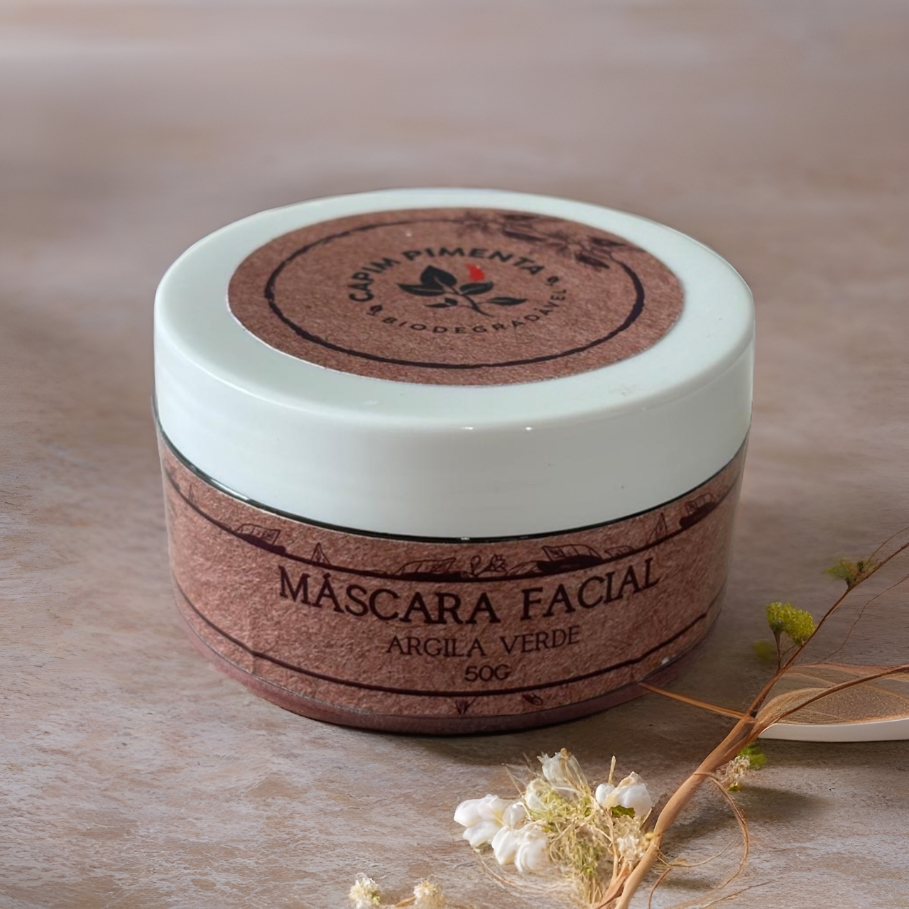 Máscara Facial de Argila Verde, 50g.