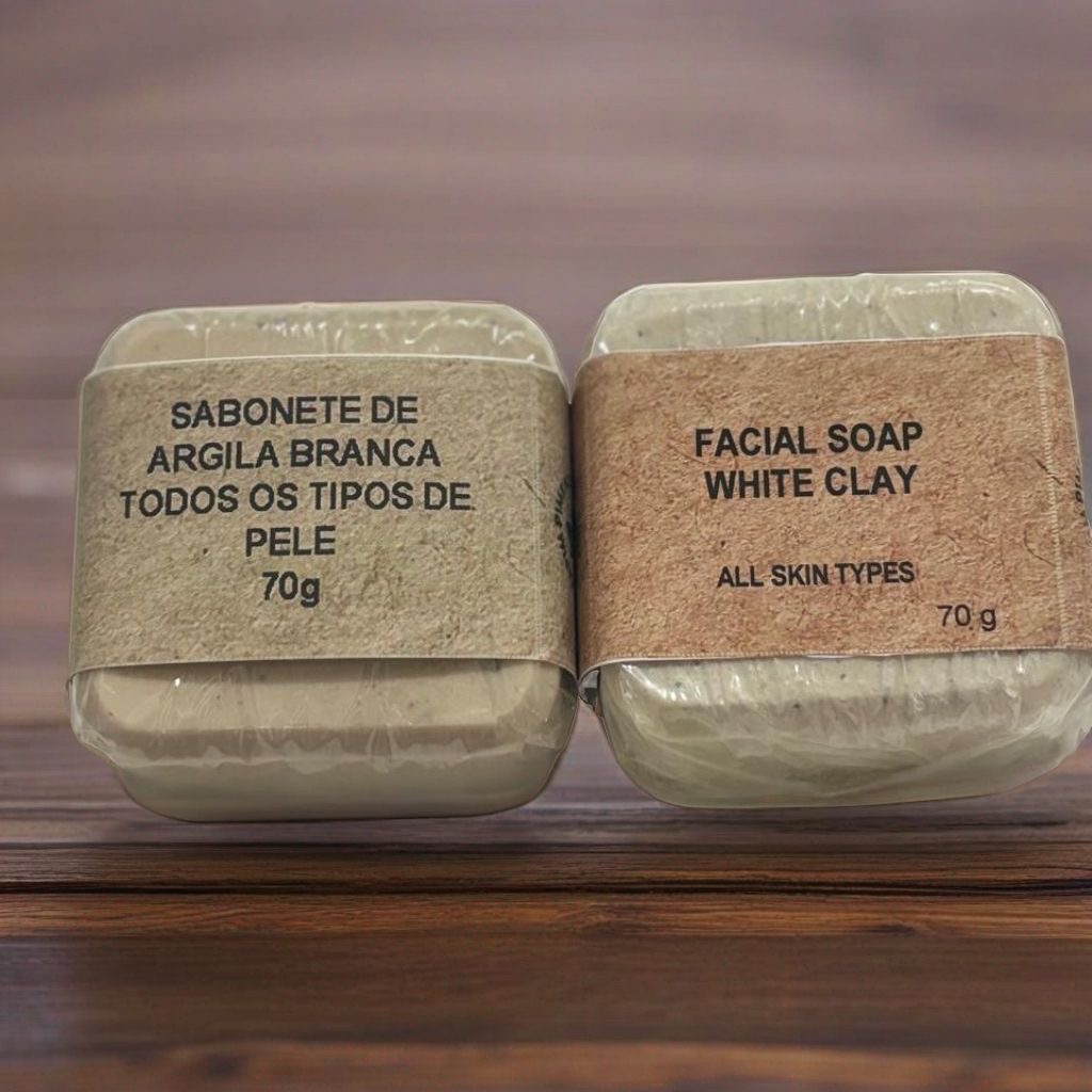 Sabonete Facial de Argila Branca, 70g.