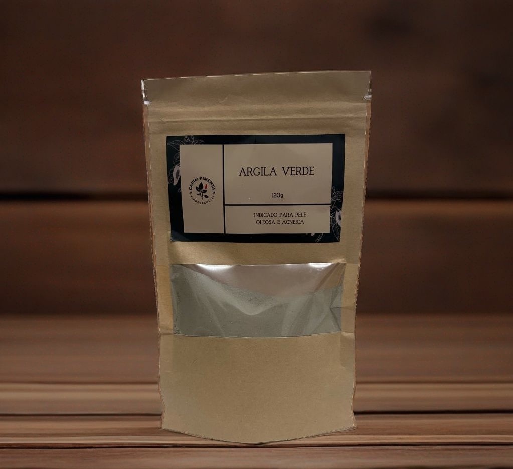 Argila verde em Pó, 120g.