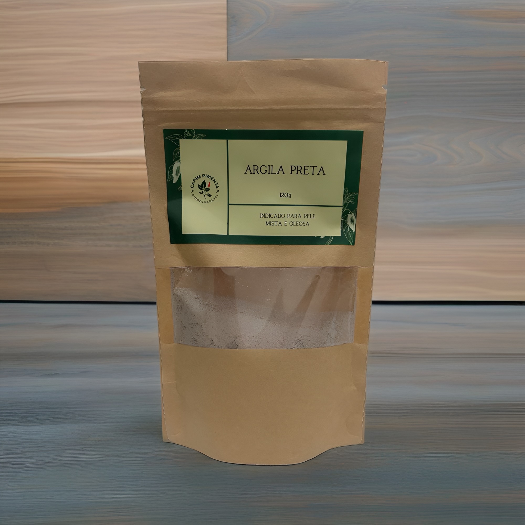 Argila Preta em Pó, 120g.