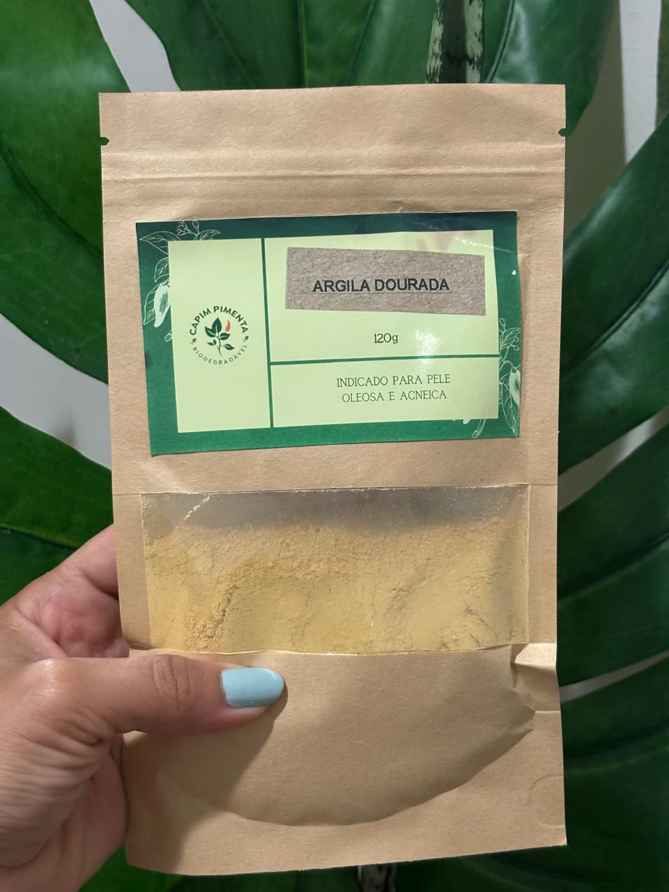 Argila Dourada com Açafrão, 120g.