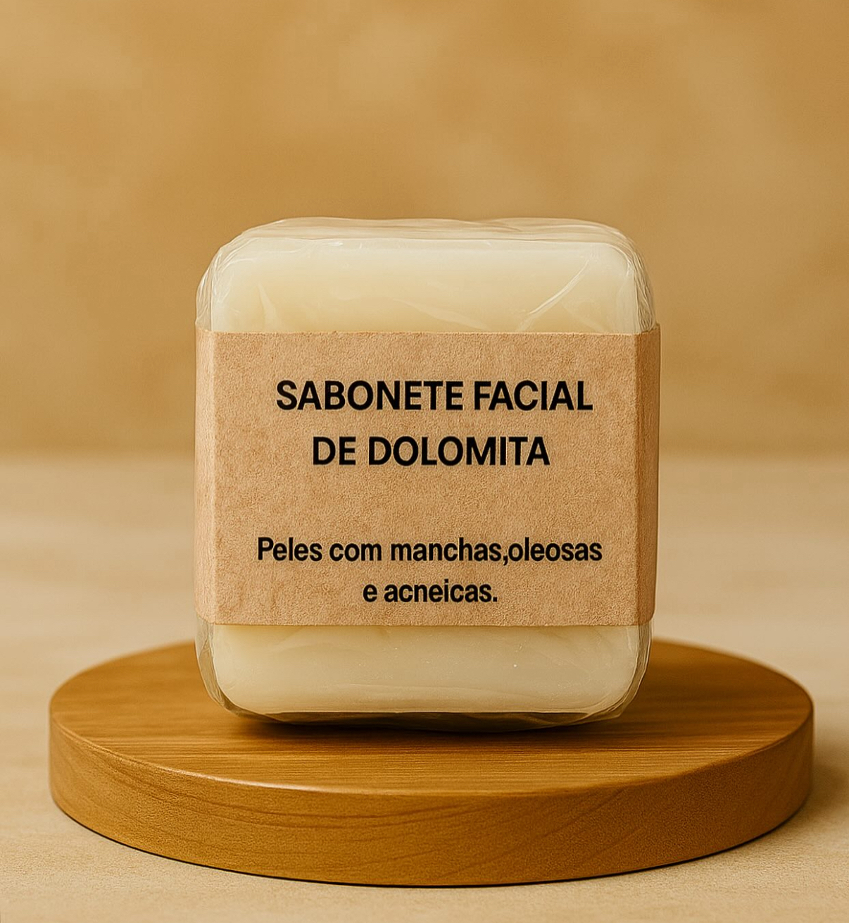 Sabonete Facial de Dolomita e Óleo de Rosa Mosqueta, 70g.