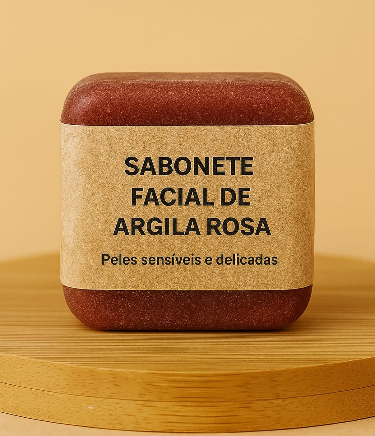 Sabonete Facial de Argila Rosa, 70g.