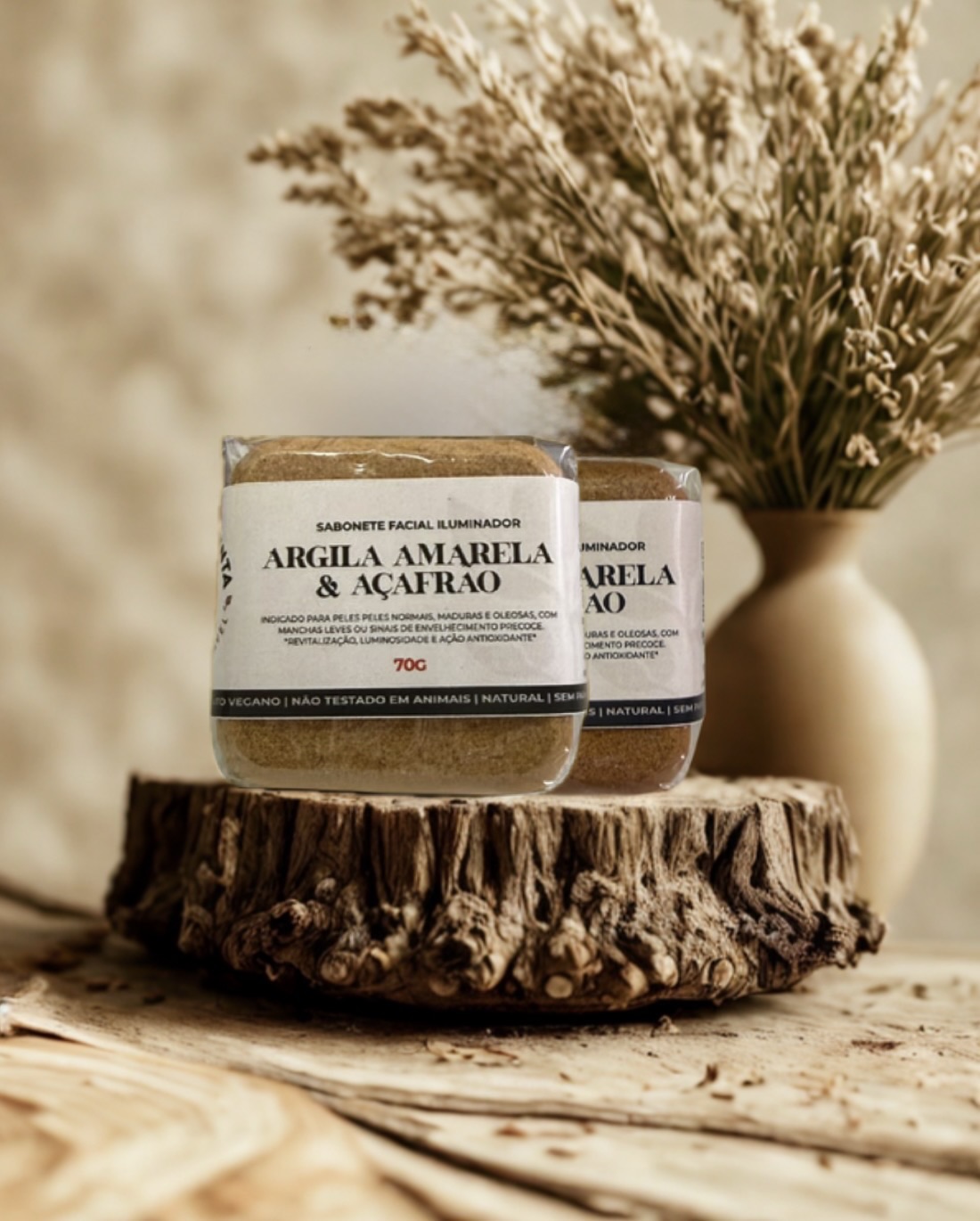 Sabonete Facial de Açafrão, 70g.