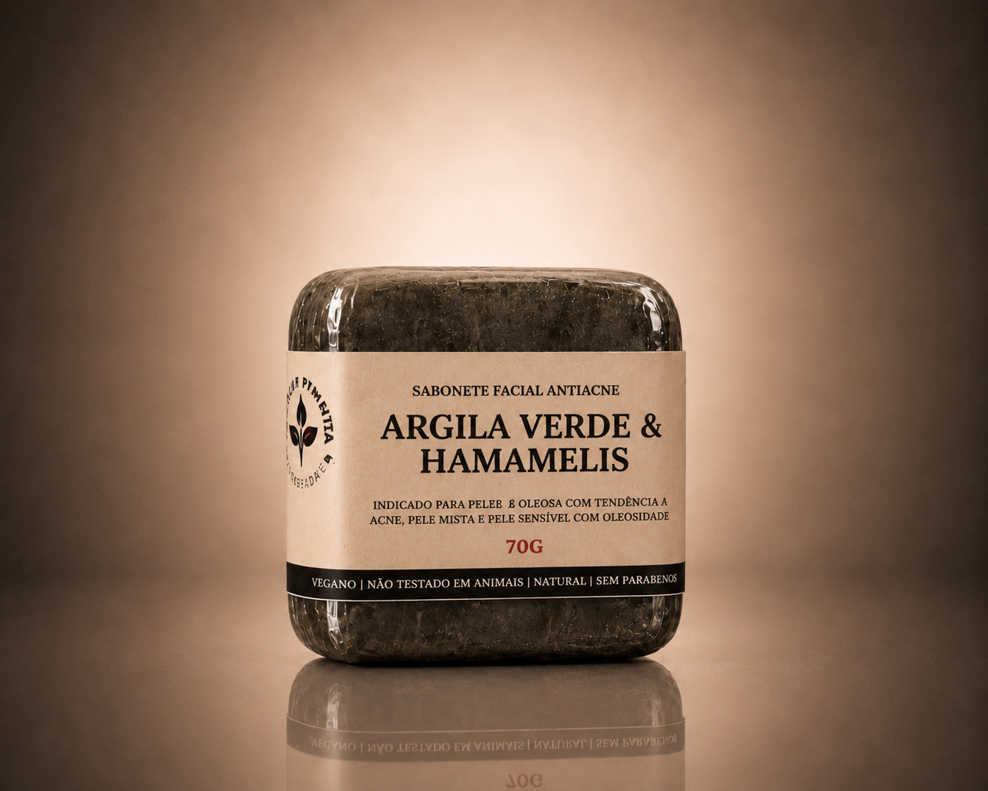 Sabonete Facial de Argila Verde, 70g.