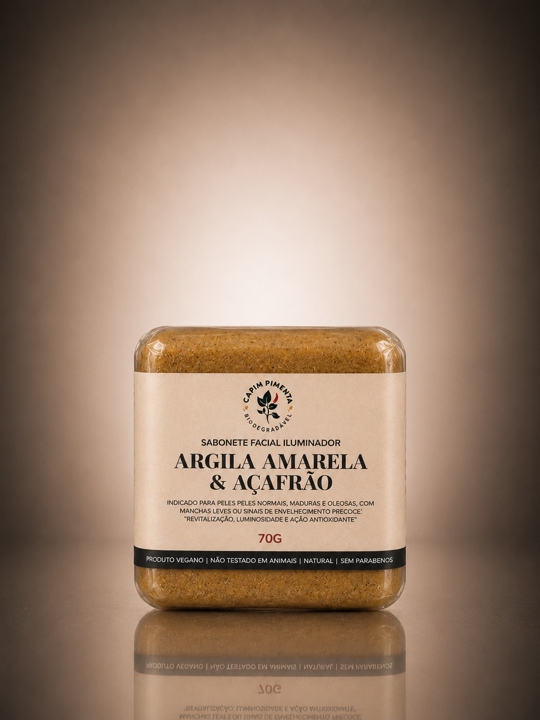 Sabonete Facial de Açafrão, 70g.