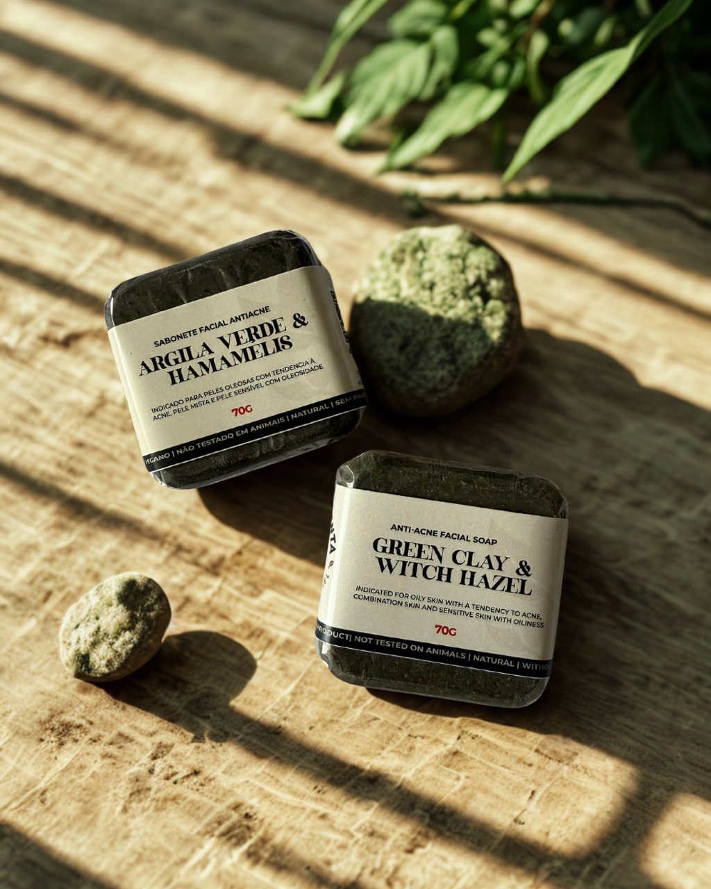 Sabonete Facial de Argila Verde, 70g.