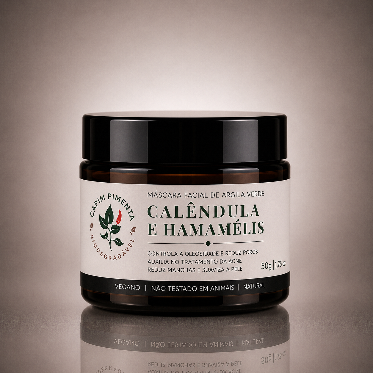 Máscara Facial de Argila Verde, 50g.