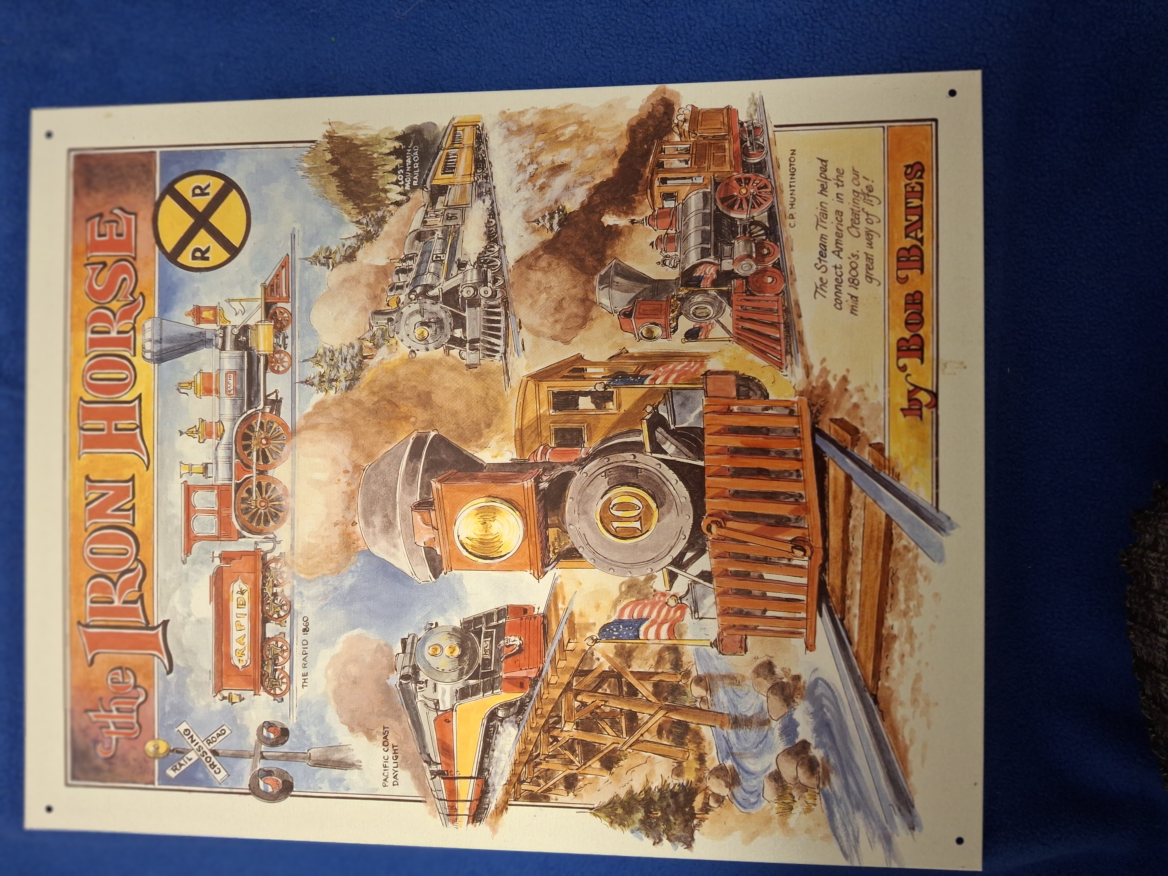 Metal Sign-Early "IronHorses" - Artist Bob Bates