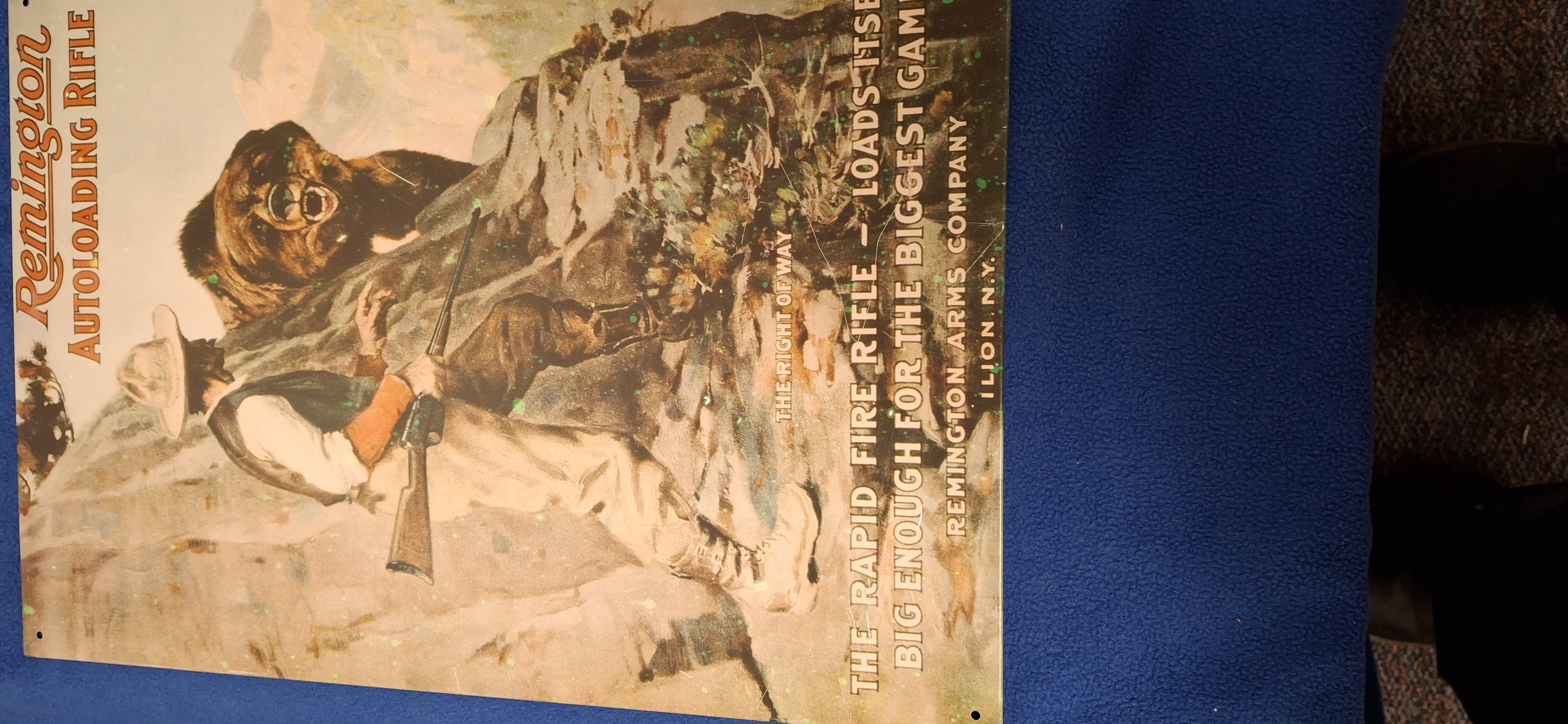 Metal Sign- Automatic Loading Rifle -Titled the Right of Way