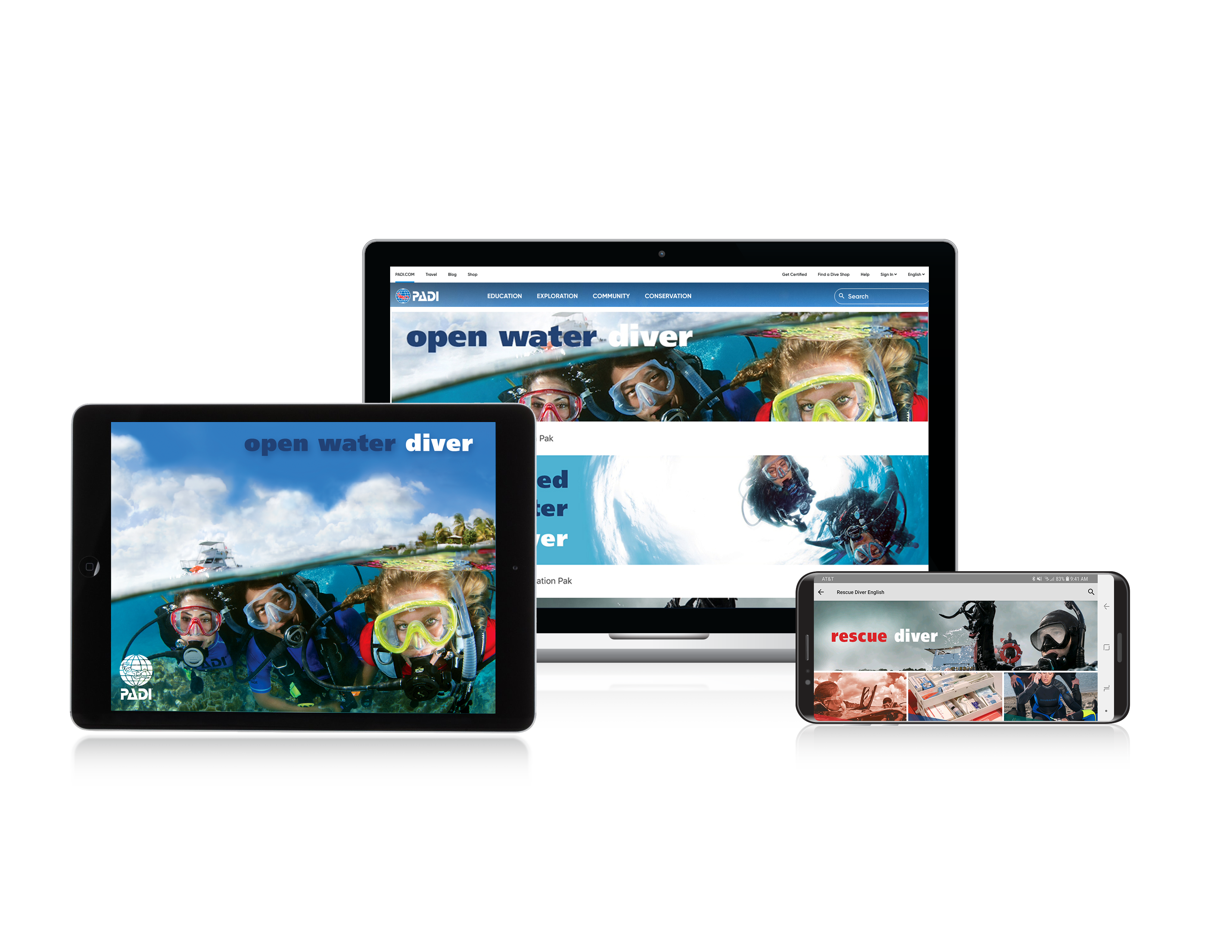 PADI E-learning for Dive Courses