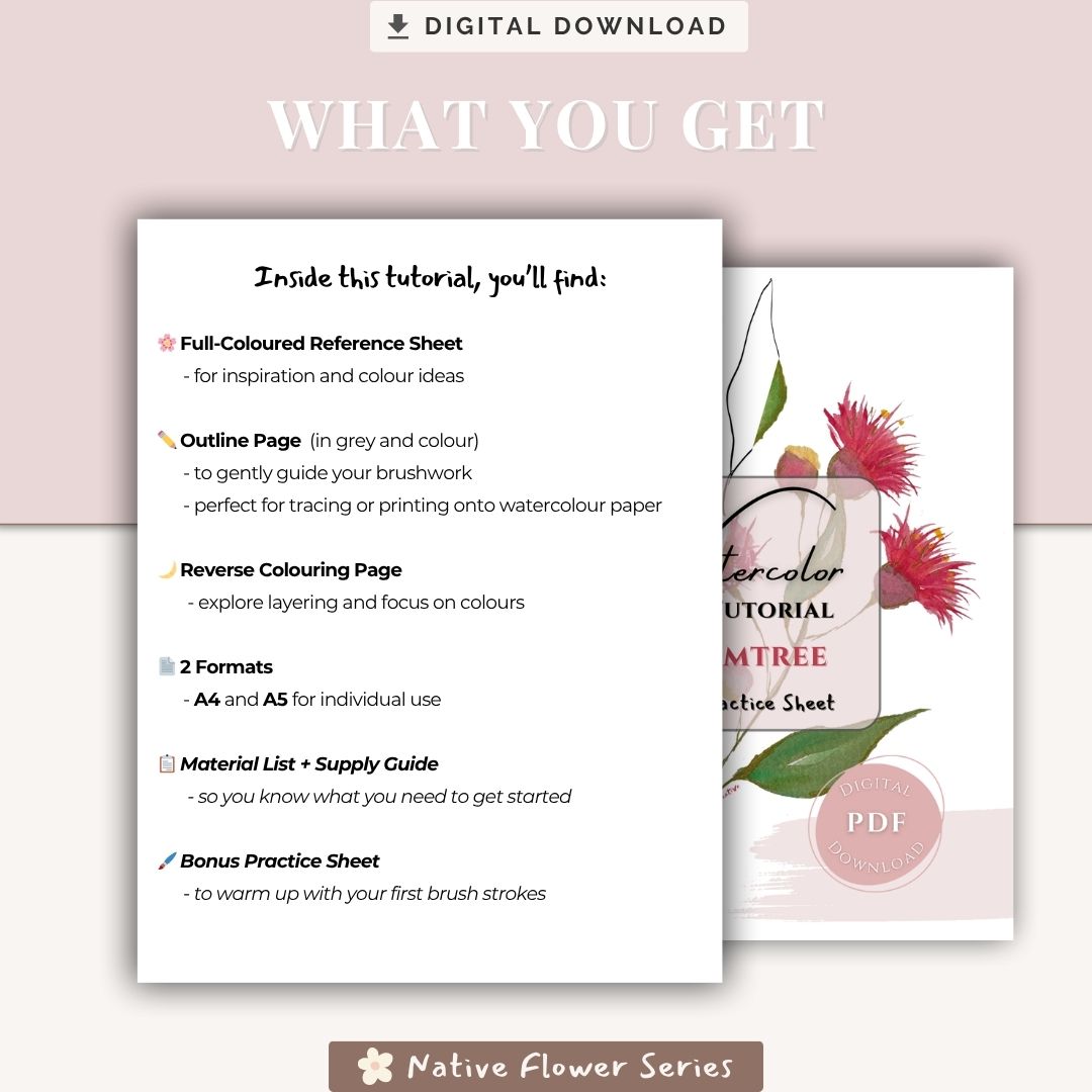 Watercolour Tutorial - GUMTREE BLOSSOM