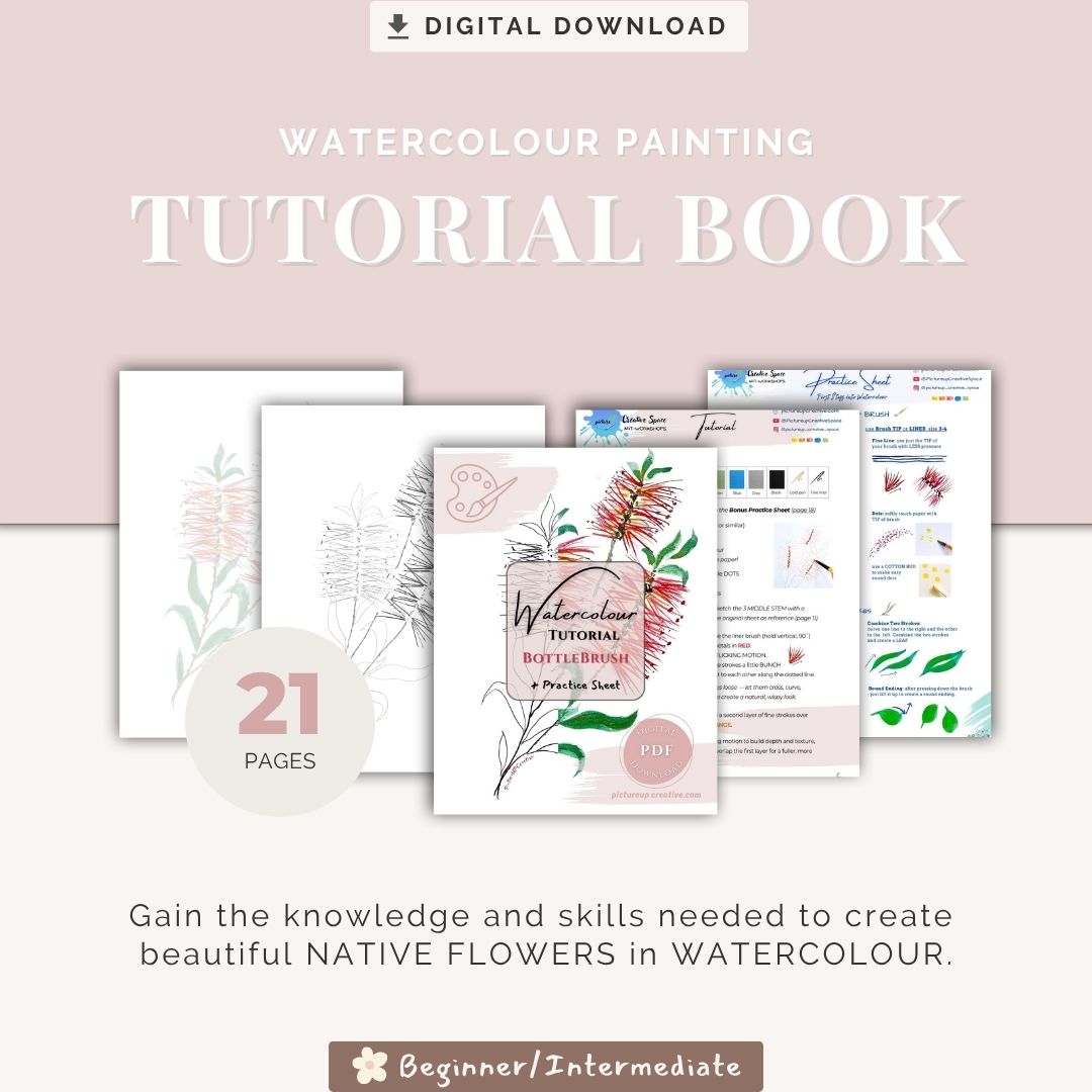 Watercolour Tutorial - BOTTLEBRUSH