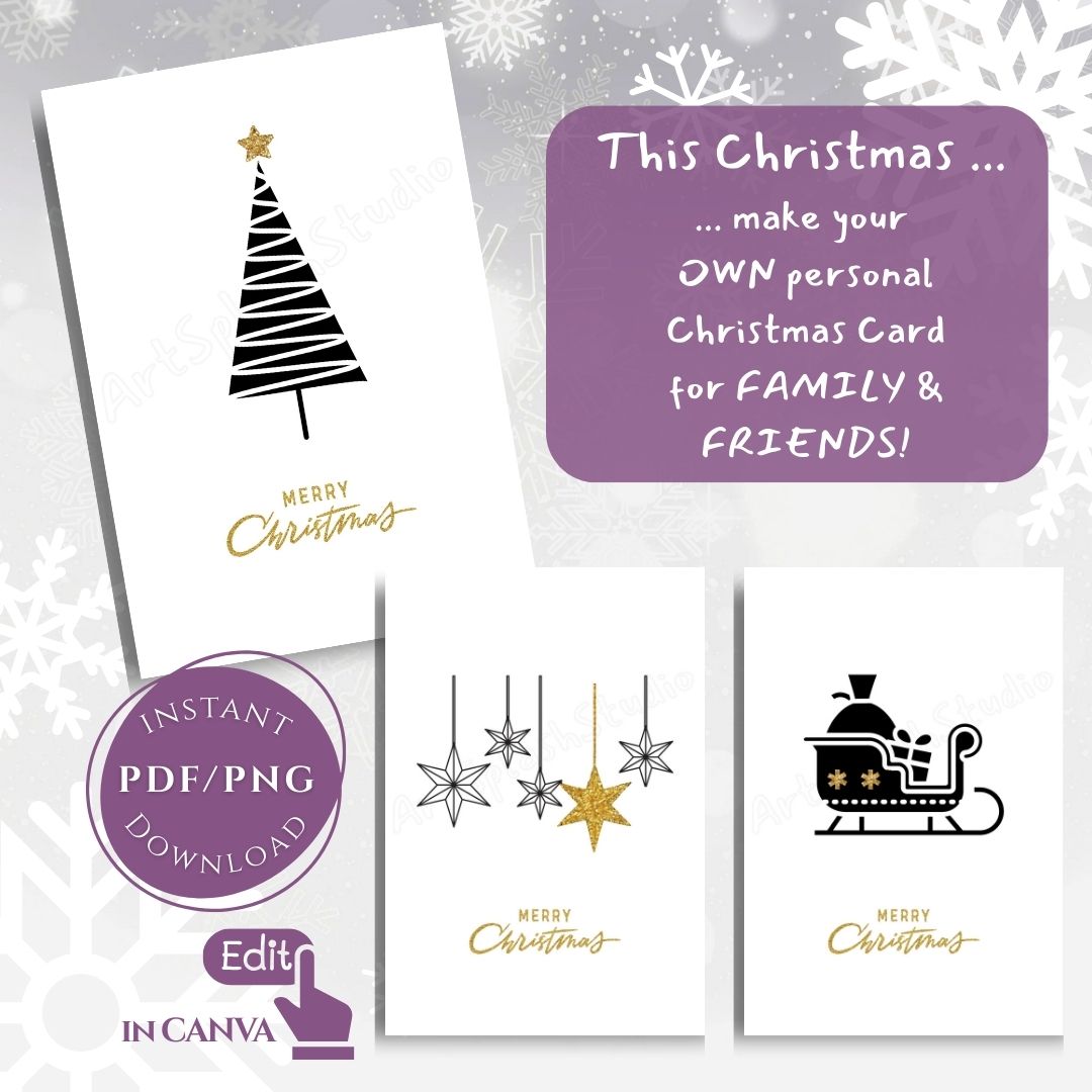 6x Christmas Card Bundle  Printable | digital download