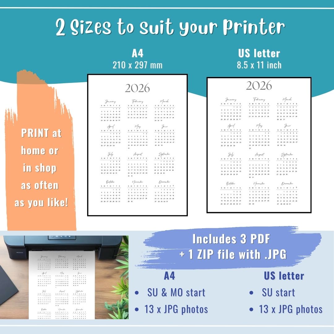 2026 DIY Calendar | Printable Monthly Planner (PDF)