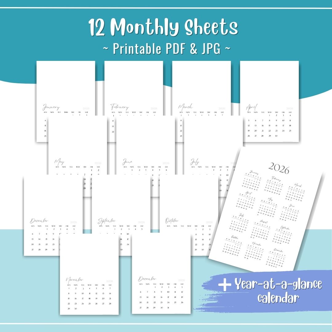2026 DIY Calendar | Printable Monthly Planner (PDF)