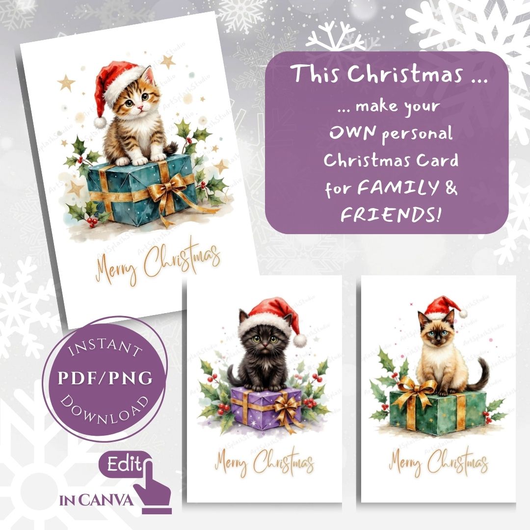 6x Christmas Card Bundle  Printable | digital download