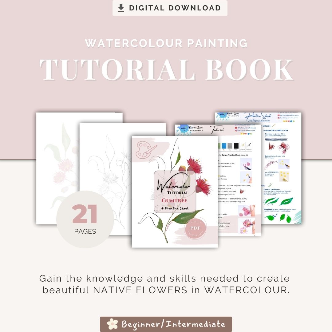 Watercolour Tutorial - GUMTREE BLOSSOM