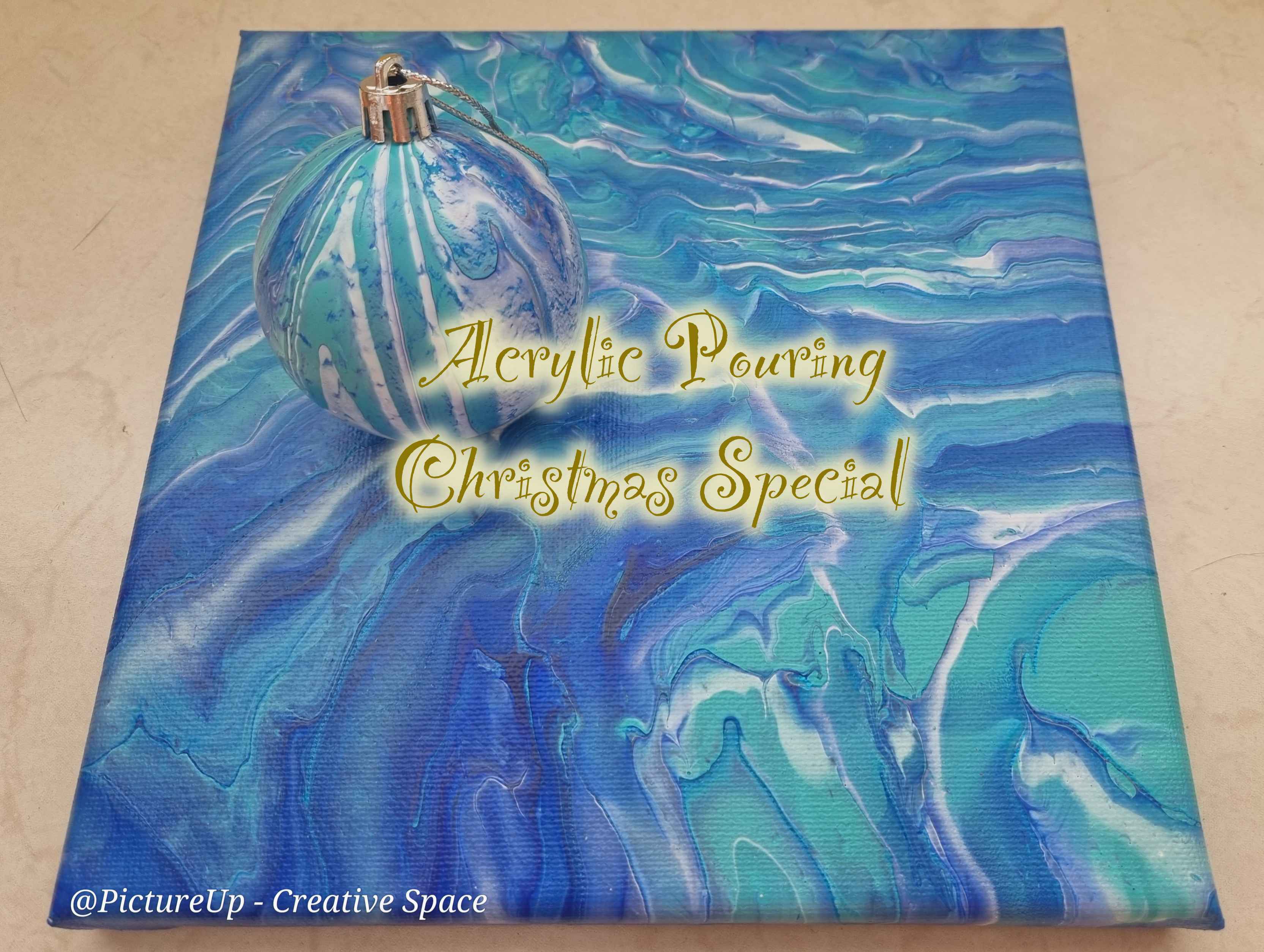 ACRYLIC POURING + Xmas Baubles