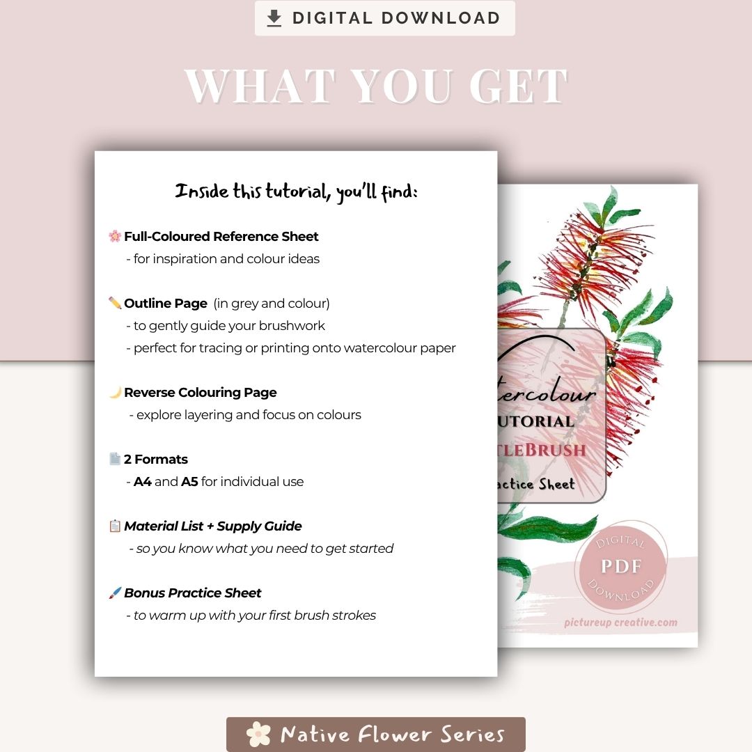 Watercolour Tutorial - BOTTLEBRUSH