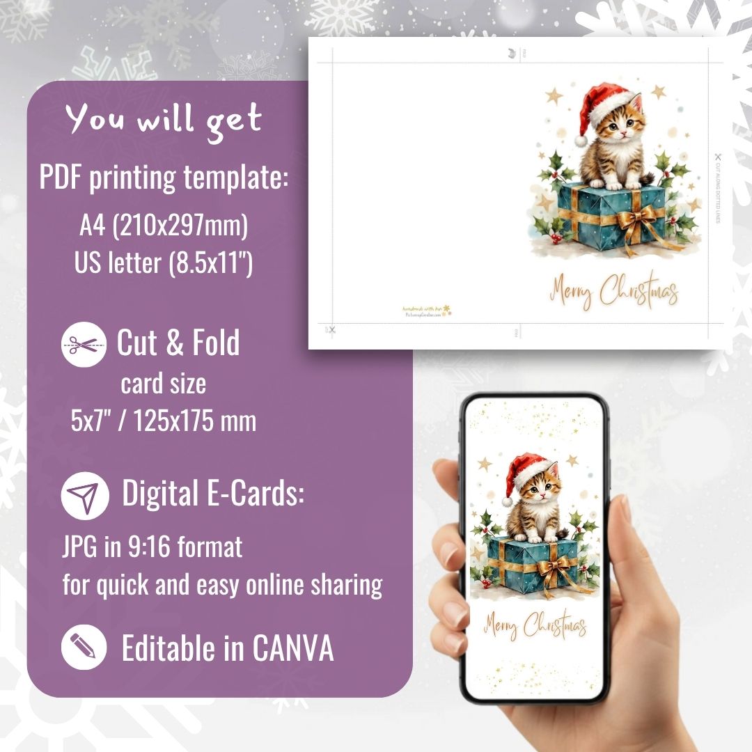 6x Christmas Card Bundle  Printable | digital download