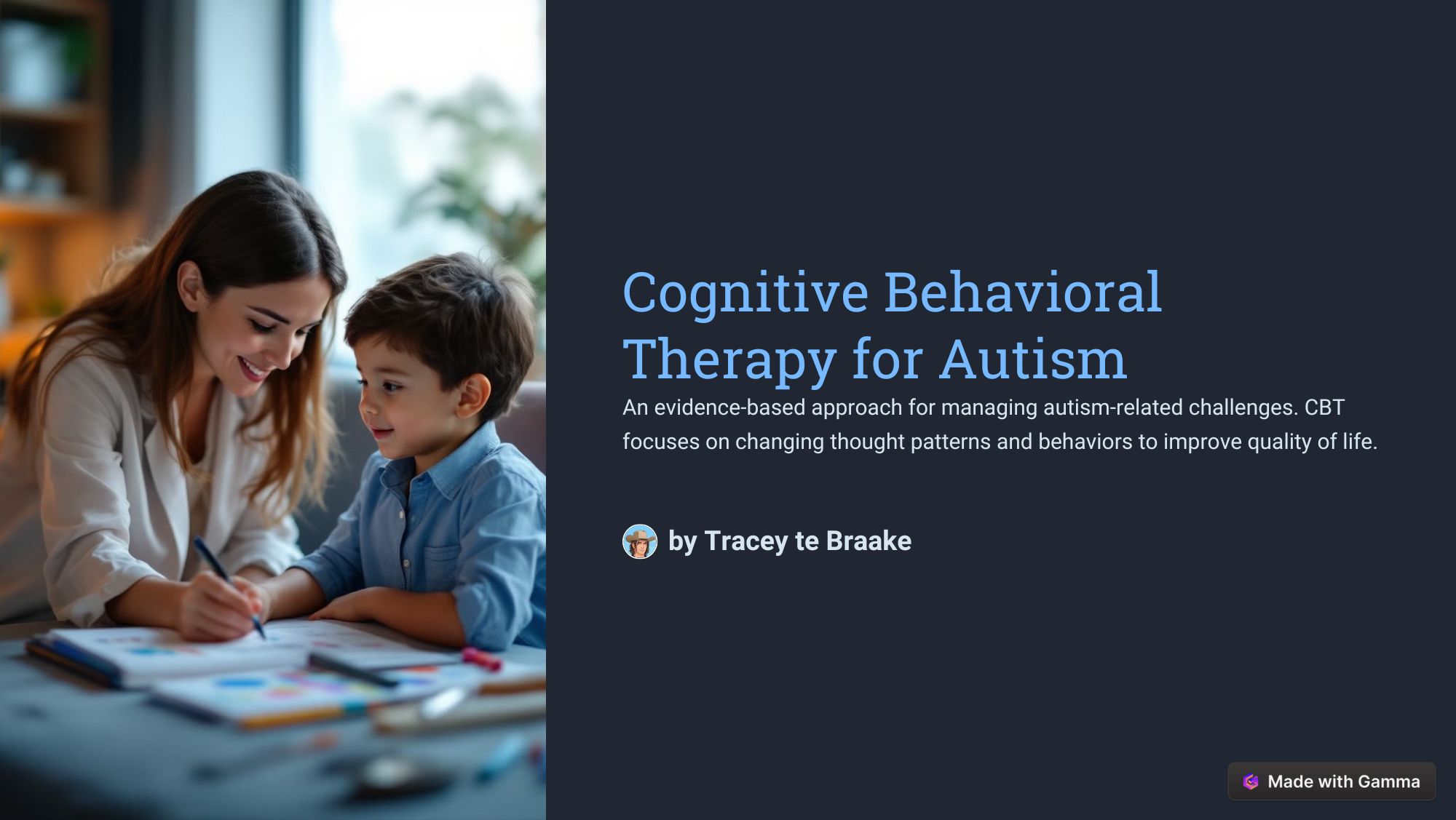 Cognitive Behavioral Therapy for Autism