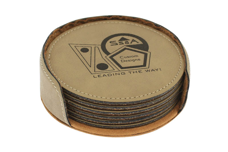 Sandstone Leather Coasters 