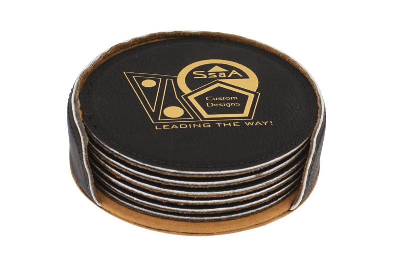 Black Leather Coasters 