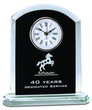 Glass Clock w Rounded Top