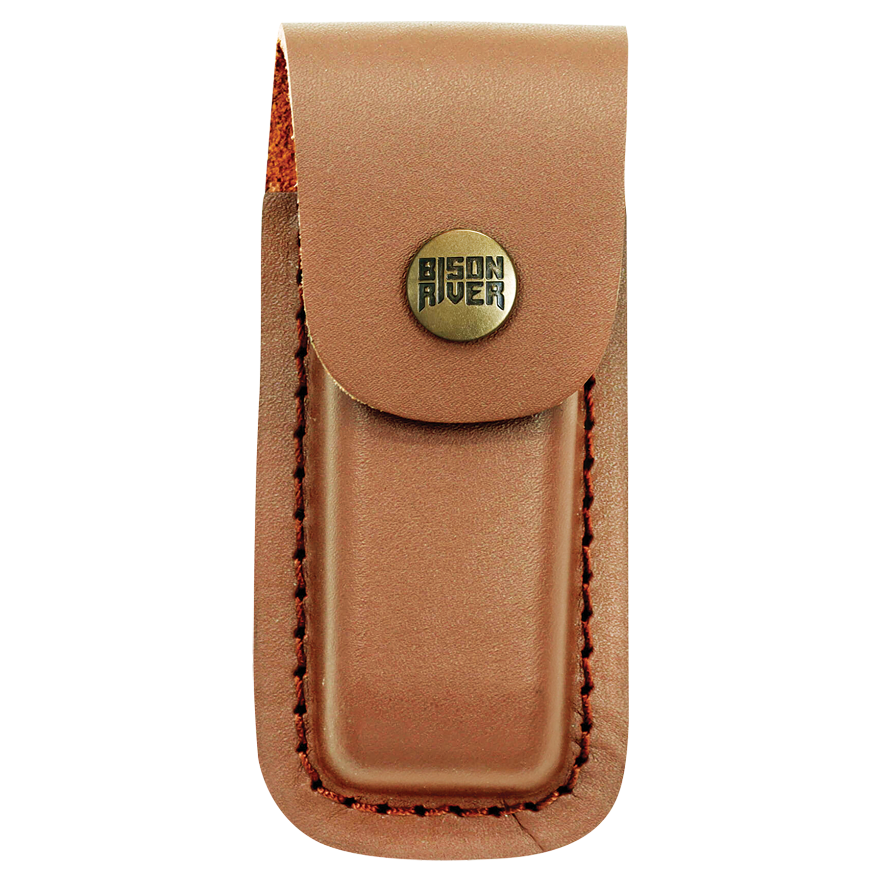 Hard Wood Bison River Knife with Leather Sheath