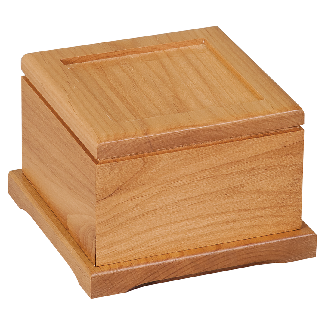 Red Alder Pet Urn w/ Custom Photo Top