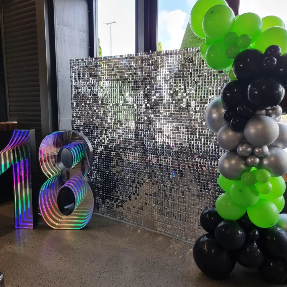 Silver Shimmer Wall Hire