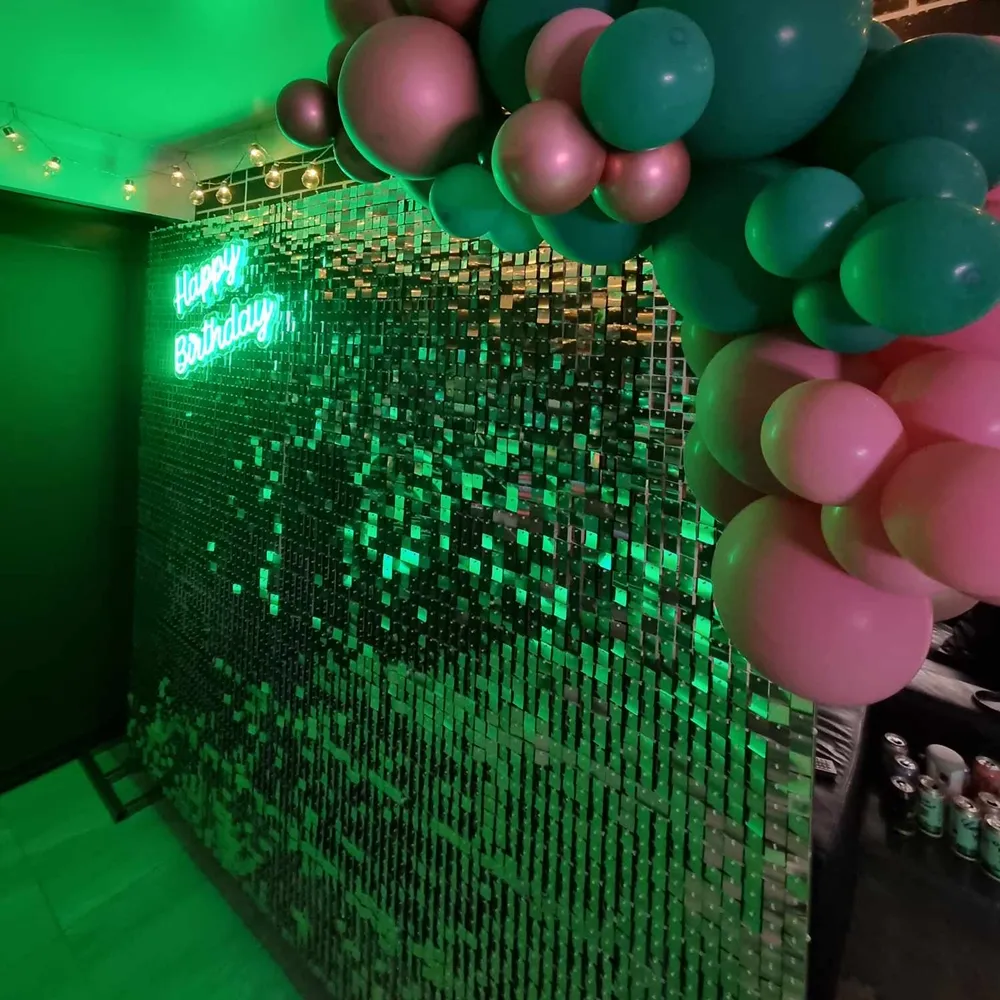 Rose Gold Shimmer Wall Hire
