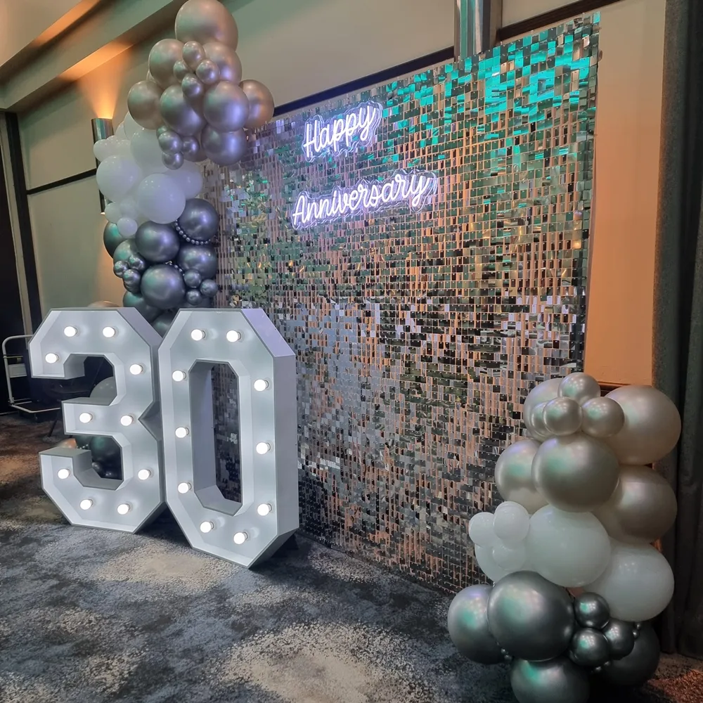 Silver Shimmer Wall Hire