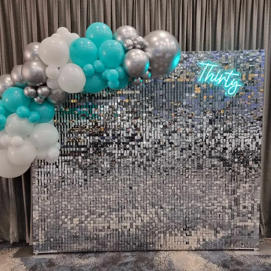 Silver Shimmer Wall Hire