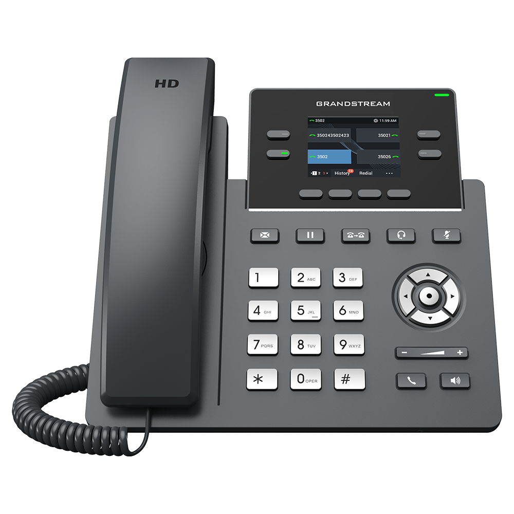 აიპი ტელეფონი Grandstream GRP2612P IP-Phone PoE: 2 SIP, 4 line keys, Up to 16 digital BLF Keys, w/o power adapter