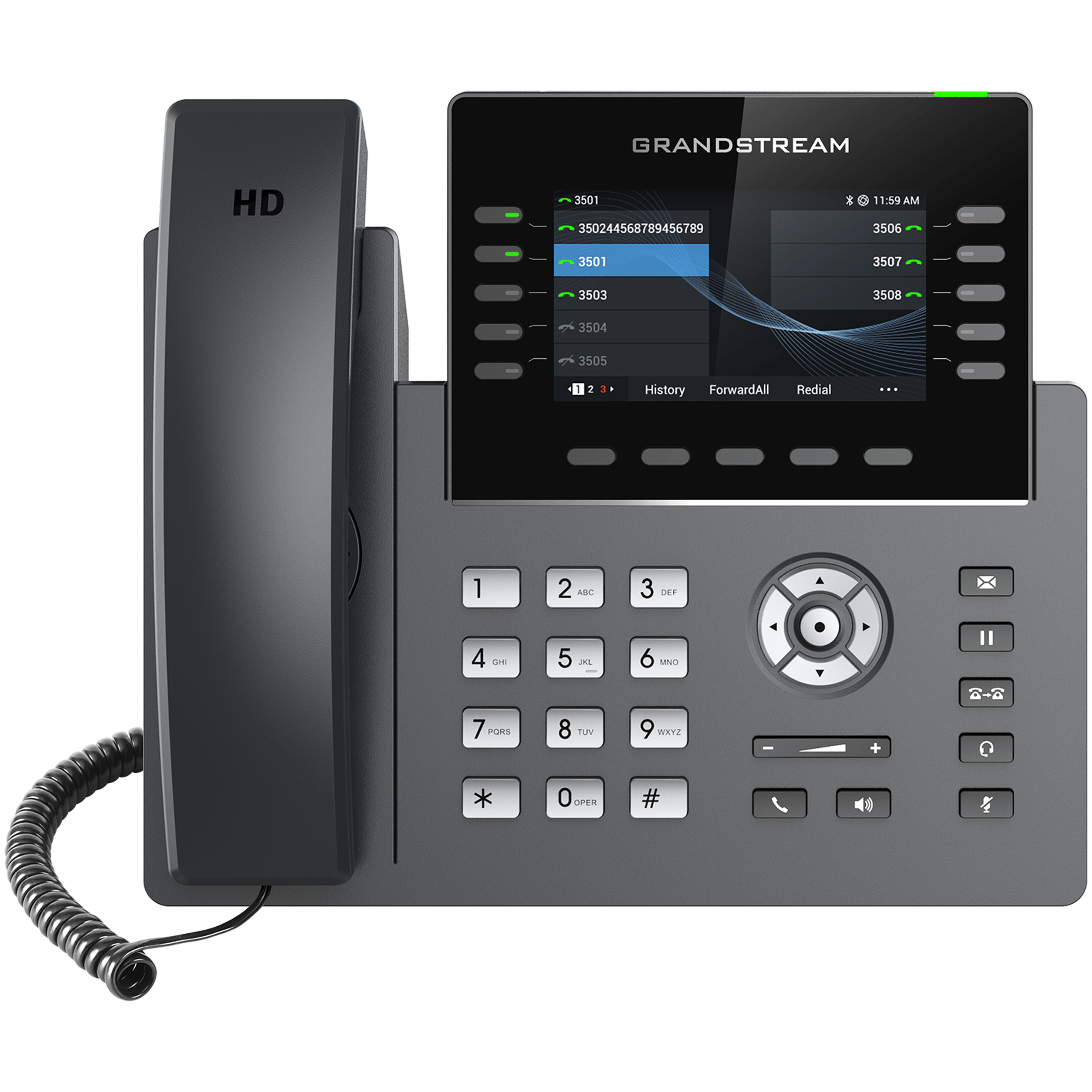 აიპი ტელეფონი Grandstream GRP2615 IP Phone PoE: 5 SIP, 10 line keys, Up to 40 digital BLF keys, WiFi