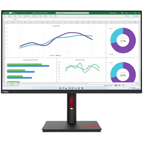 მონიტორი Lenovo 63D3GAT1EU Lenovo ThinkVision T32h-30  31.5" 2560x1440, 4 ms, HDMI, DP, USB-C 3.2 Gen 1, 4x USB-A 3.2 Gen 1, RJ
