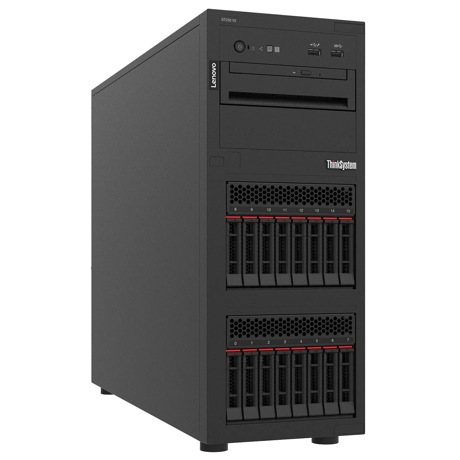 სერვერი ST250 V2 Xeon E-2378 (8C 2.6GHz 16MB Cache/65W), 1x32GB,O/B, 2.5" HS (8), 5350-8i, HS 750W Titanium, XCC Enterprise, No DVD [7D8FA01YEA/GE]