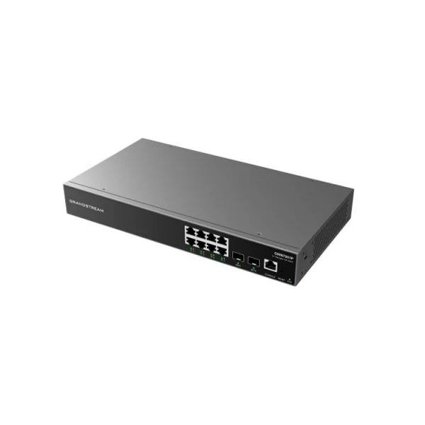 სვიჩი Grandstream , Enterprise Layer 2+ Managed Switch, 8-ports Gigabit Ethernet, PoE/PoE+ (120W), 2-SFP [GWN7801P]