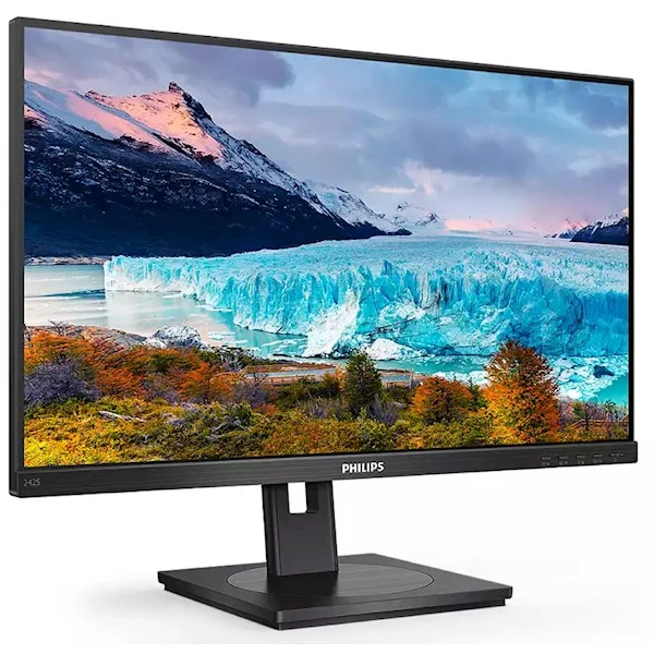 მონიტორი Philips, 23.8", Monitor, FHD, IPS, VGA, DVI-D, HDMI, DP, Black [242S1AE/00]