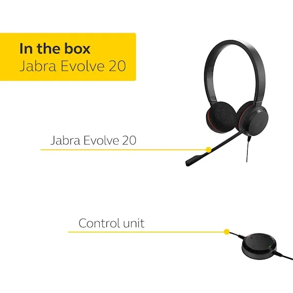 ყურსასმენი Jabra EVOLVE 20 Stereo MS, USB-C [4999-823-189]
