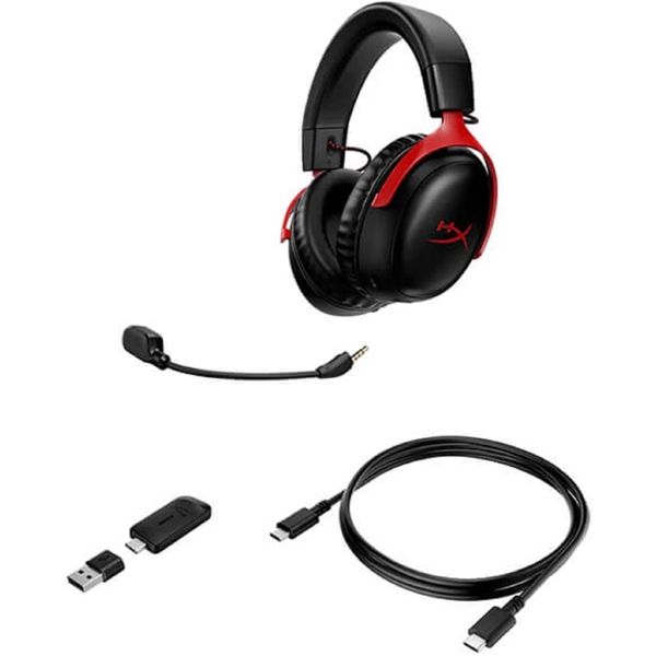 უსადენო ყურსასმენი HyperX Cloud III WL BLK/RED GAM HS [77Z46AA]