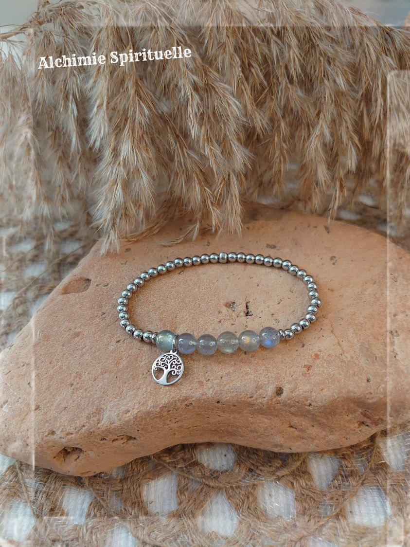 Bracelet Labradorite  Arbre de vie