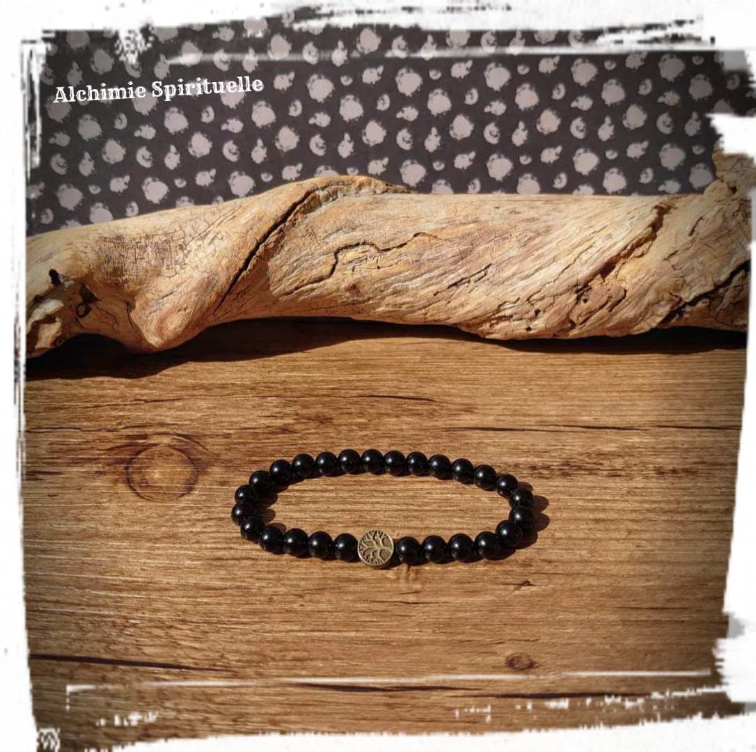 Bracelet Spinelle noir (6mm)