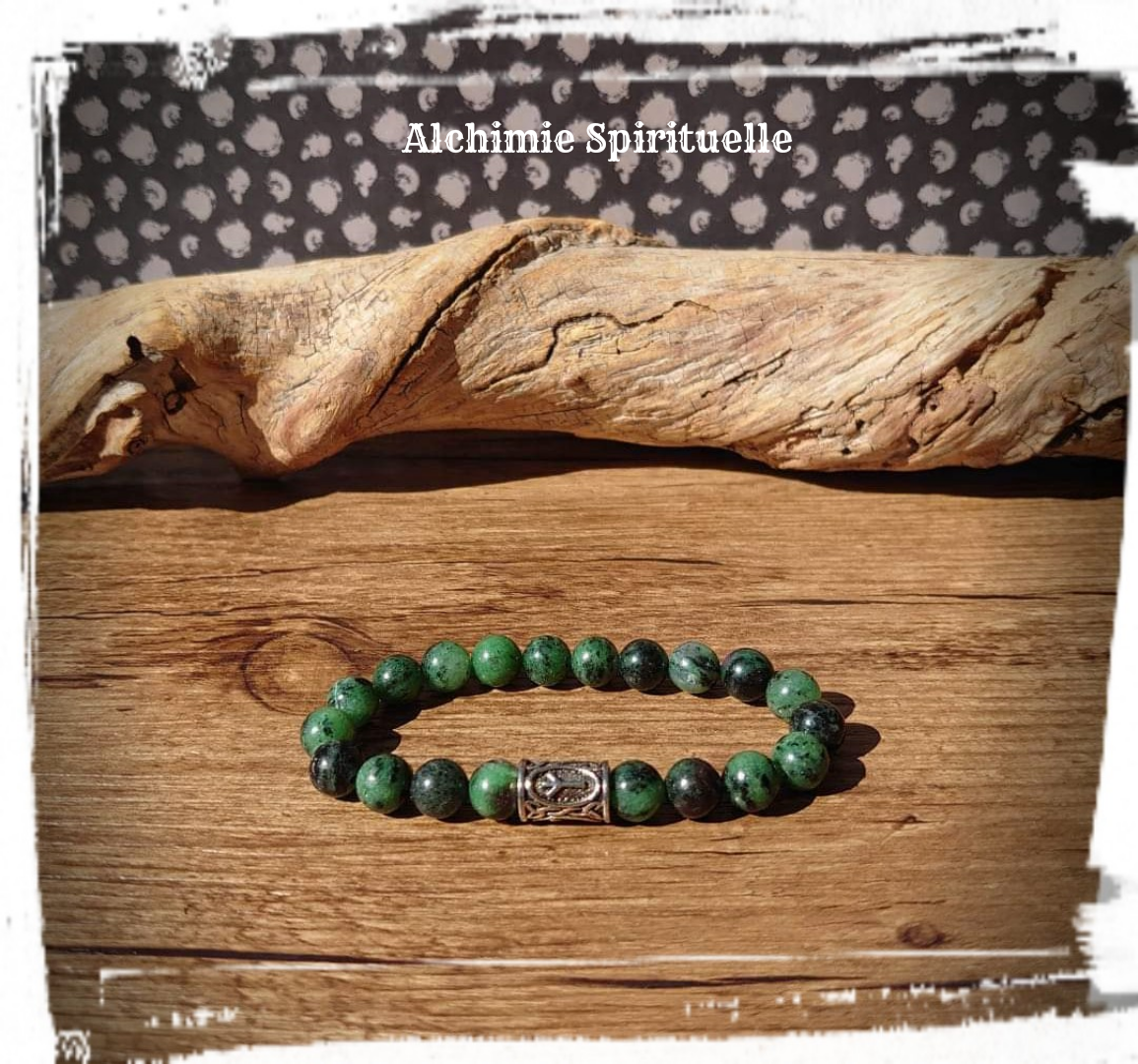 Bracelet Zoizite Rubis / Rune Agiz