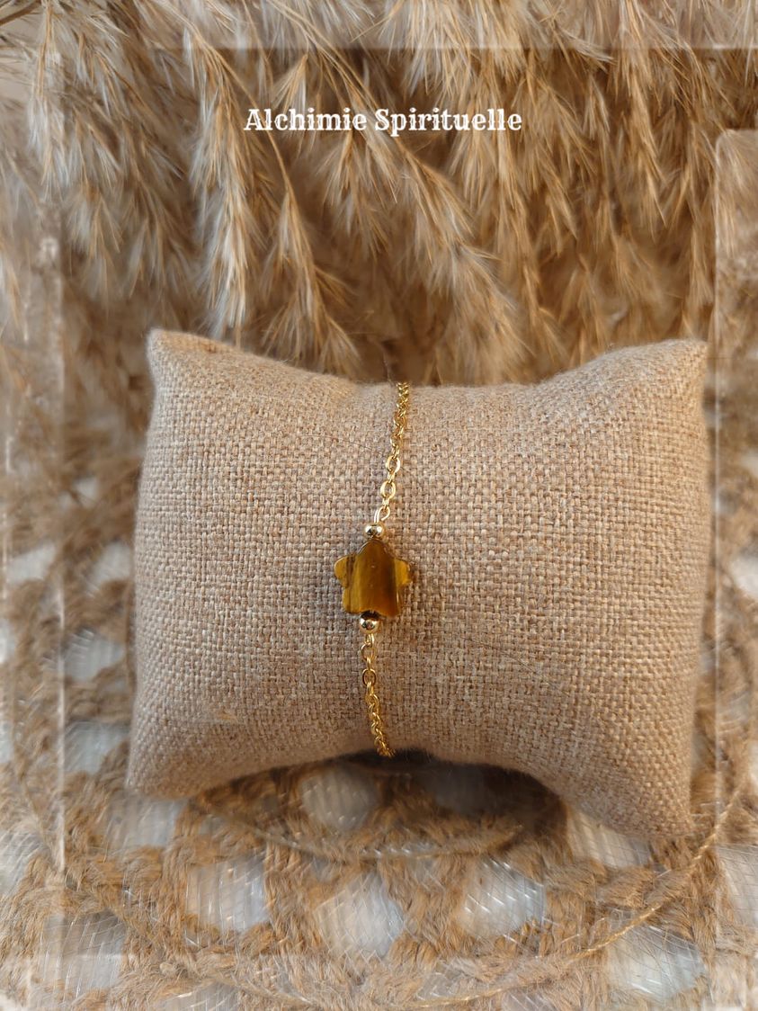 Bracelet Étoile en Œil de tigre